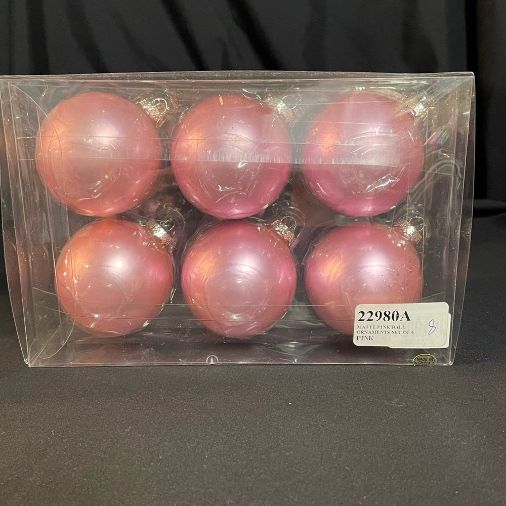 Roman Inc. Colorworks Festive Glass Ball Ornaments - Set of 6 - Picture 2 of 3